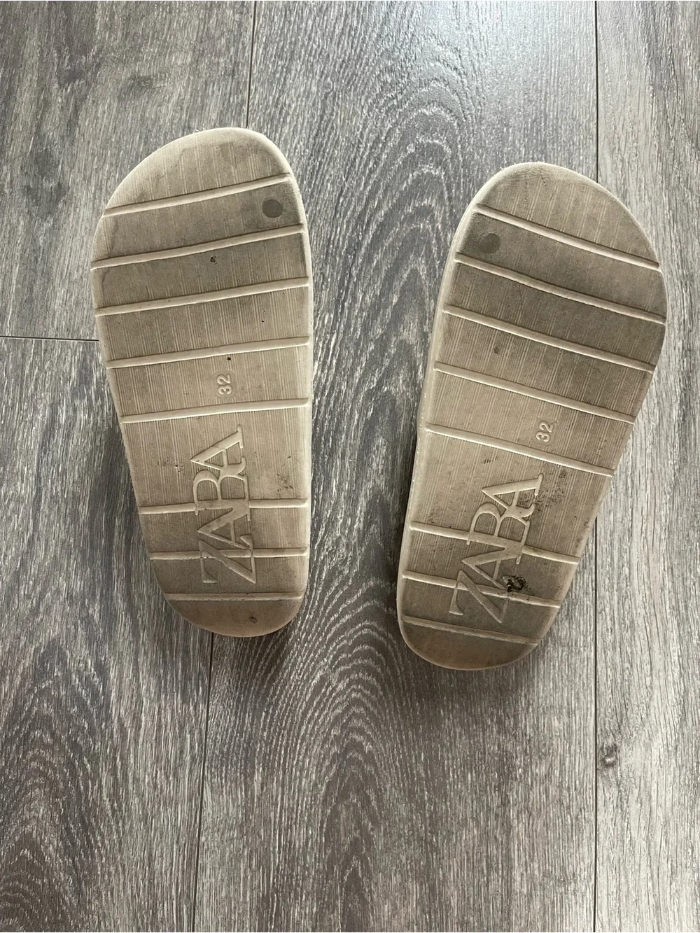 Zara Kids Neutral Cream Slide Sandals